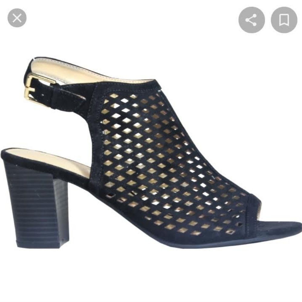 Liz Claiborne black Gemma peep toe sandles size7.5